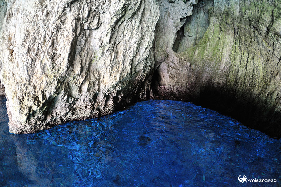 Zakynthos Błękitna woda w Błękitnych Grotach Skinari zdjęcie foto