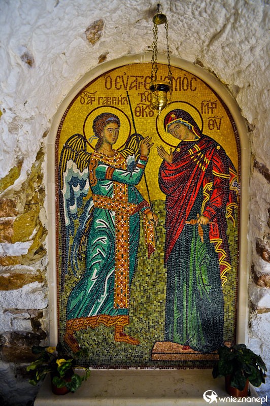 Grecka wyspa Korfu. Mozaika na terenie klasztoru Theotokou w miejscowości Paleokastritsa. - foto: wnieznane.pl Grecka wyspa Korfu. Mozaika na terenie klasztoru Theotokou w miejscowości Paleokastritsa. - foto: wnieznane.pl