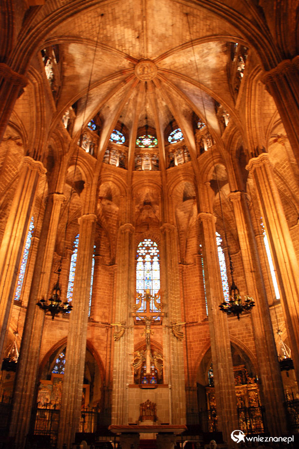 Barcelona. Wnętrza Katedry miejskiej. - foto: wnieznane.pl Barcelona. Wnętrza Katedry miejskiej. - foto: wnieznane.pl