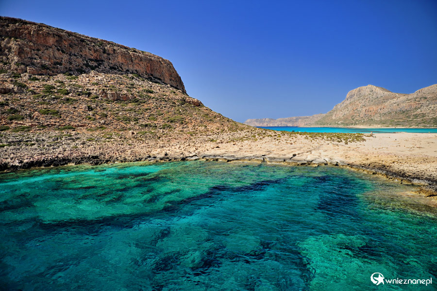 Wyspa Kreta. Wspaniała woda laguny Balos. - foto: wnieznane.pl Wyspa Kreta. Wspaniała woda laguny Balos. - foto: wnieznane.pl