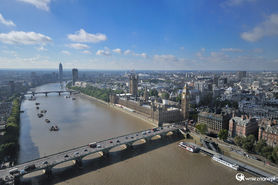 Londyn. Panorama miasta z London Eye. - foto: wnieznane.pl Londyn. Panorama miasta z London Eye. - foto: wnieznane.pl