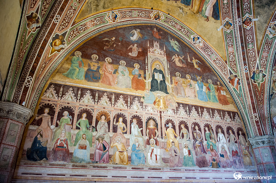 Florencja. Freski w Capellone degli Spagnoli (Kaplicy Hiszpanów) - Triumf świętego Tomasza i alegoria nauczania chrześcijan - w Basilica di Santa Maria Novella. - foto: wnieznane.pl Florencja. Freski w Capellone degli Spagnoli (Kaplicy Hiszpanów) - Triumf świętego Tomasza i alegoria nauczania chrześcijan - w Basilica di Santa Maria Novella. - foto: wnieznane.pl