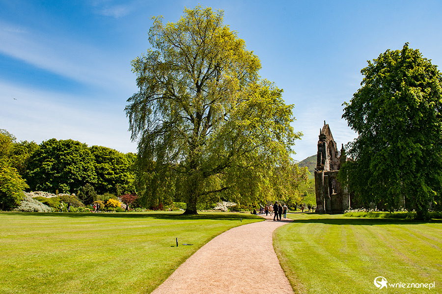 Edynburg. Na terenie Holyrood - ogrody królewskie. - foto: wnieznane.pl Edynburg. Na terenie Holyrood - ogrody królewskie. - foto: wnieznane.pl