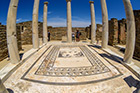 Mykonos. Mozaika na terenie starożytnych ruin na wyspie Delos. - foto: wnieznane.pl Mykonos. Mozaika na terenie starożytnych ruin na wyspie Delos. - foto: wnieznane.pl
